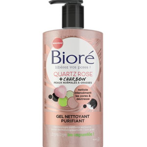 GEL NETTOYANT PURIFIANT QUARTZ ROSE + CHARBON